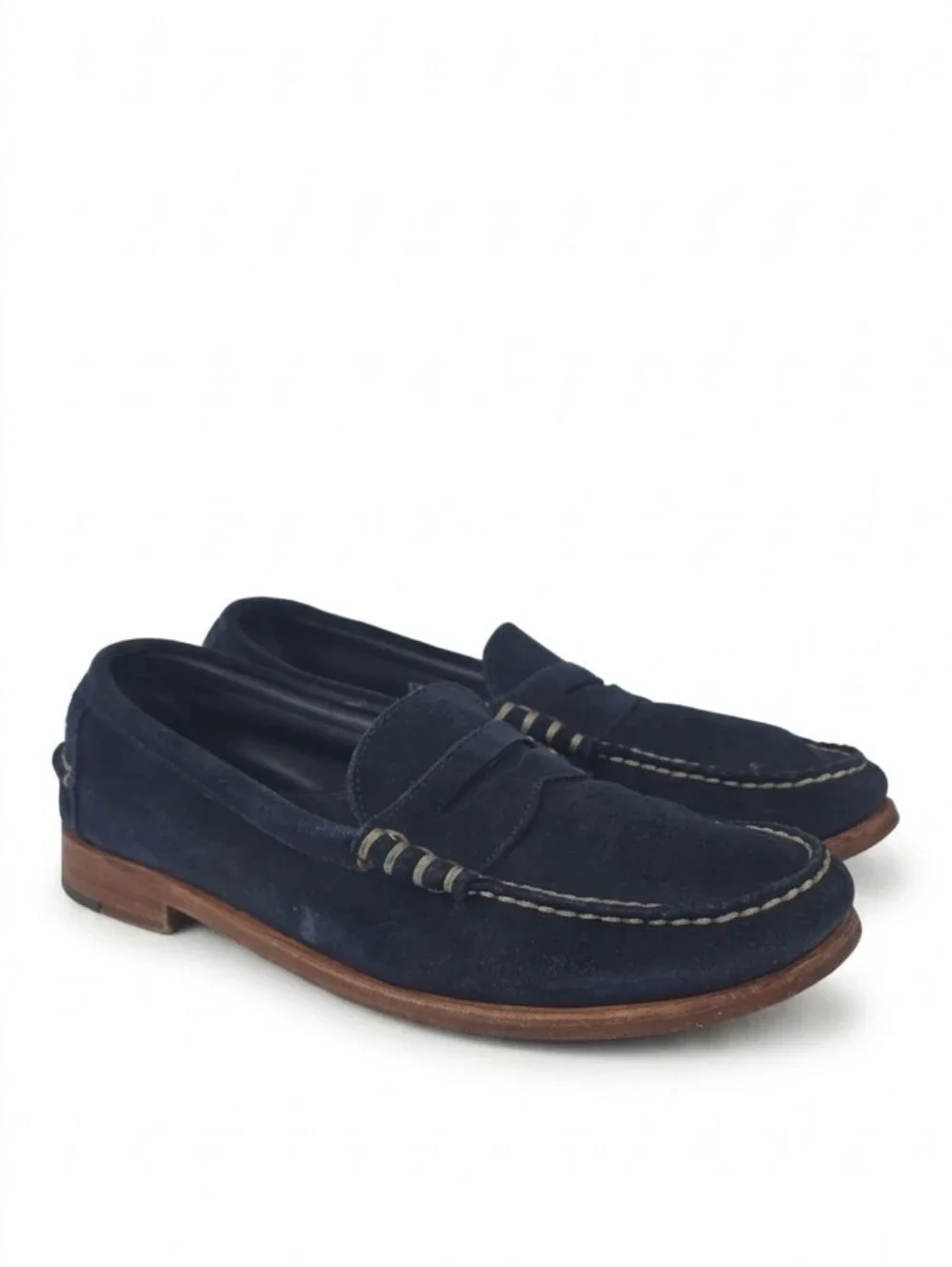Allen Edmonds Sea Island Navy Blue Suede Men's Loafers Size 10.5